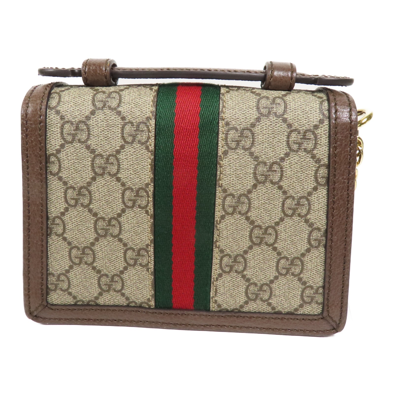 GUCCI 塗層帆布/牛皮皮革Ophidia Mini Top Handle Bag金扣手挽肩背兩用袋