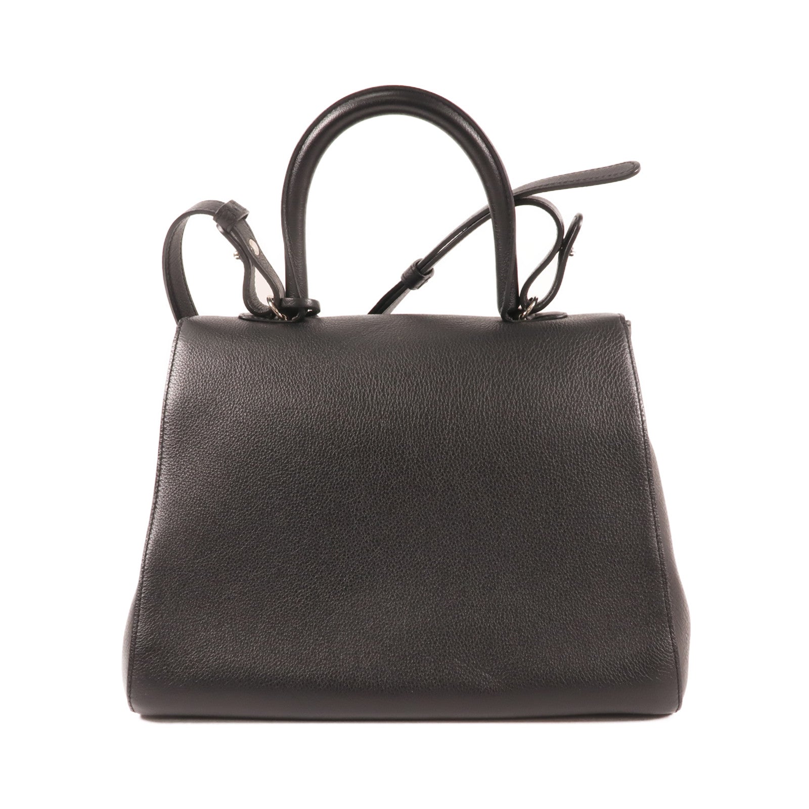 Delvaux 牛皮皮革Brilllant MM銀扣手挽肩背兩用袋