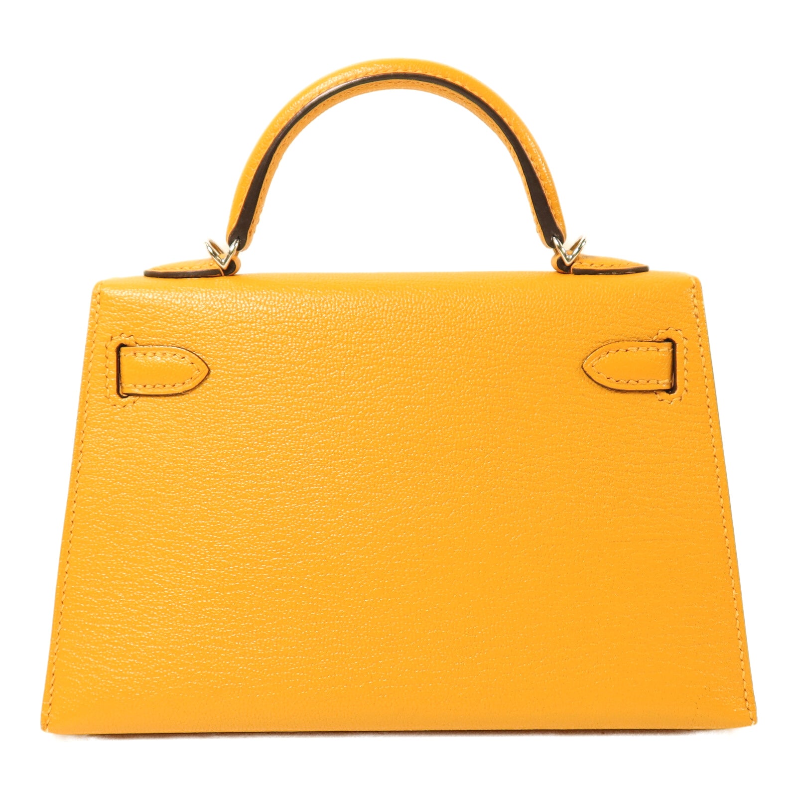 HERMES Chevre皮革Mini Kelly銀扣手挽袋