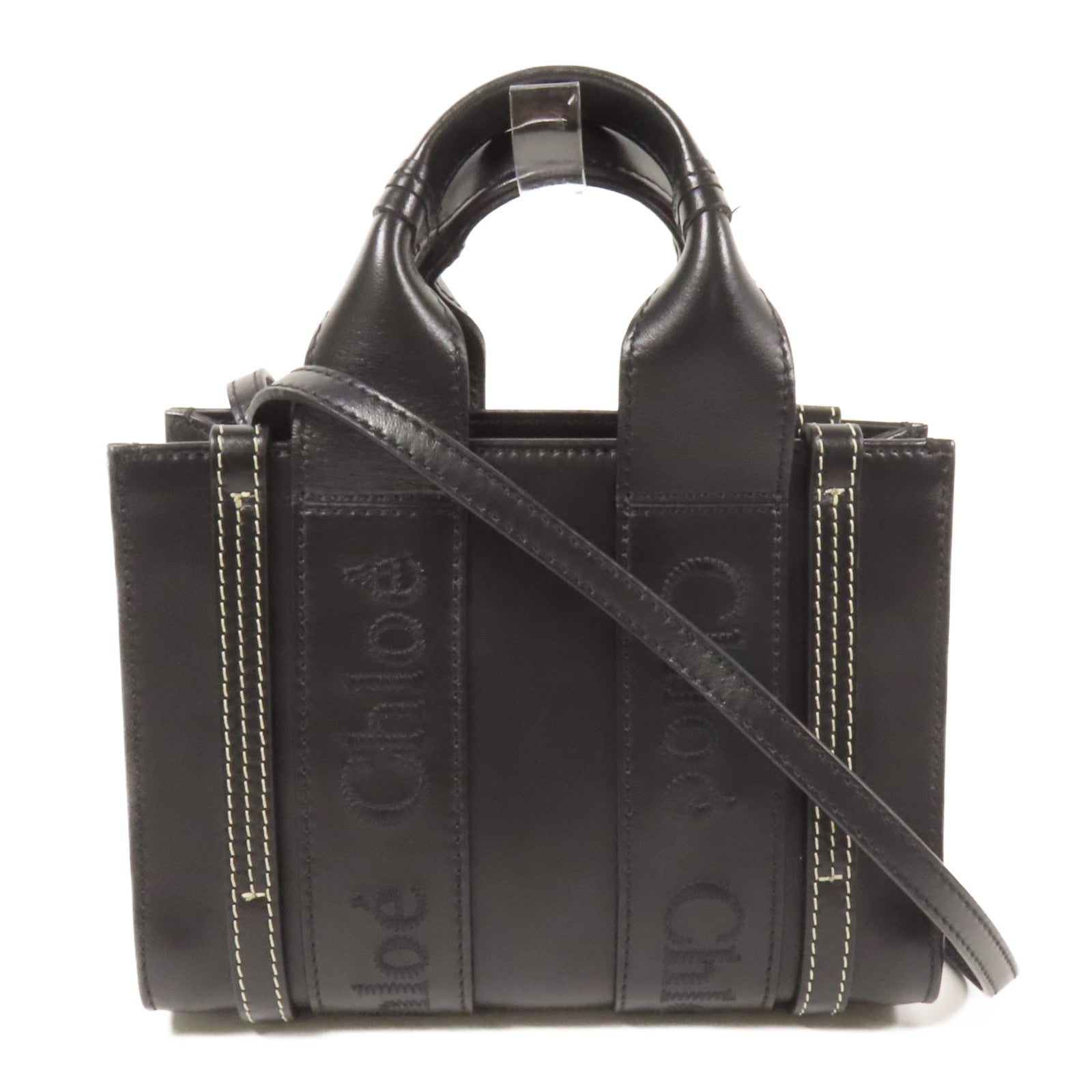 Chloe 牛皮皮革Mini Woody Tote手挽肩背兩用袋