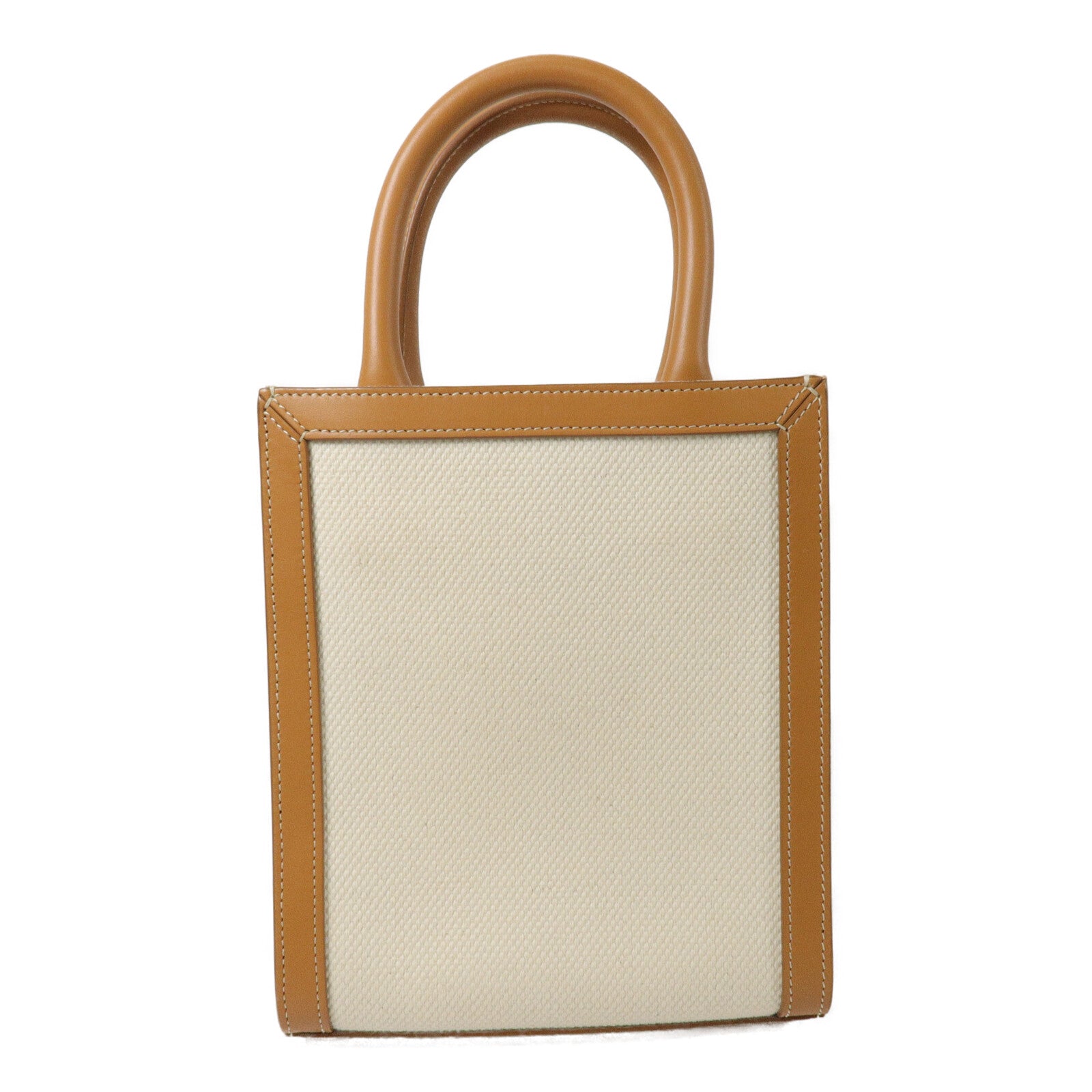 CELINE 帆布/牛皮皮革Mini Cabas Vertical手挽肩背兩用袋