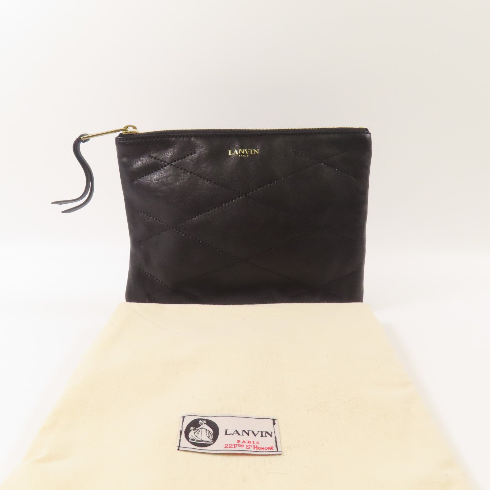 LANVIN 羊皮皮革Clutch金扣手拿包