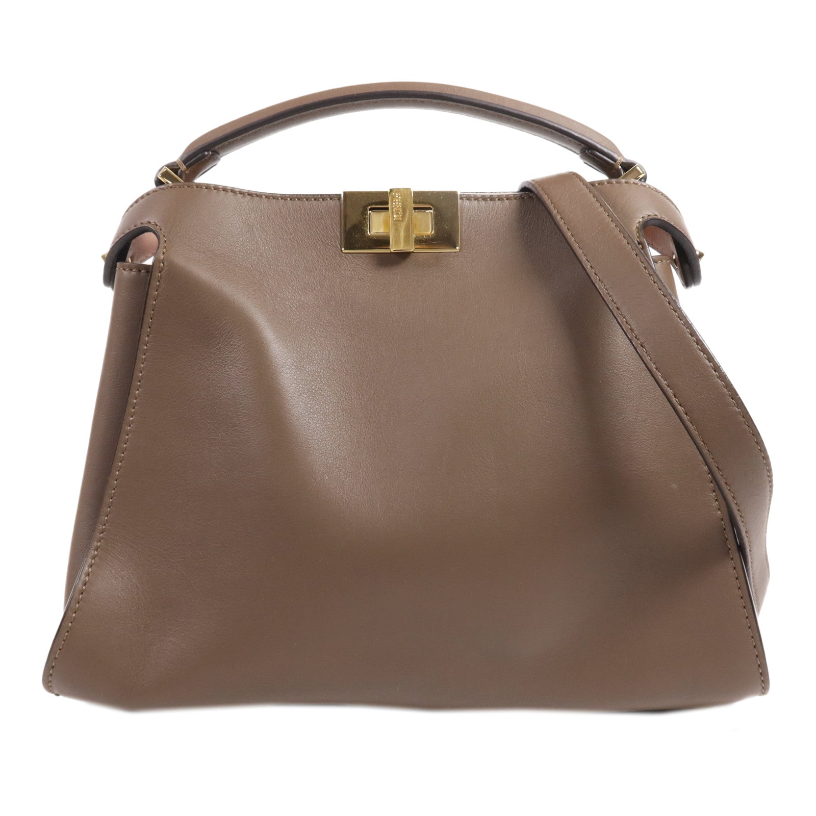 FENDI 牛皮皮革Peekaboo金扣手挽肩背兩用袋