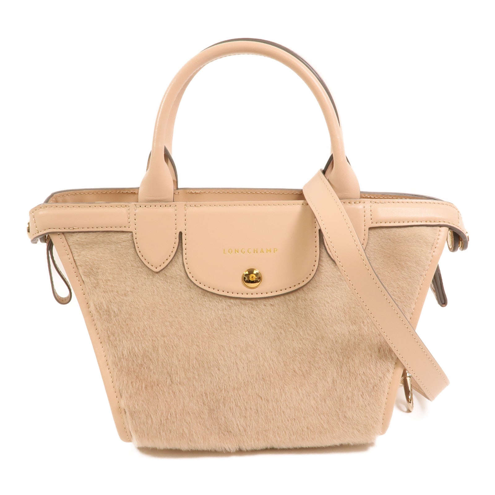 Longchamp 牛皮皮革2 Way Shoulder Bag金扣手挽肩背兩用袋