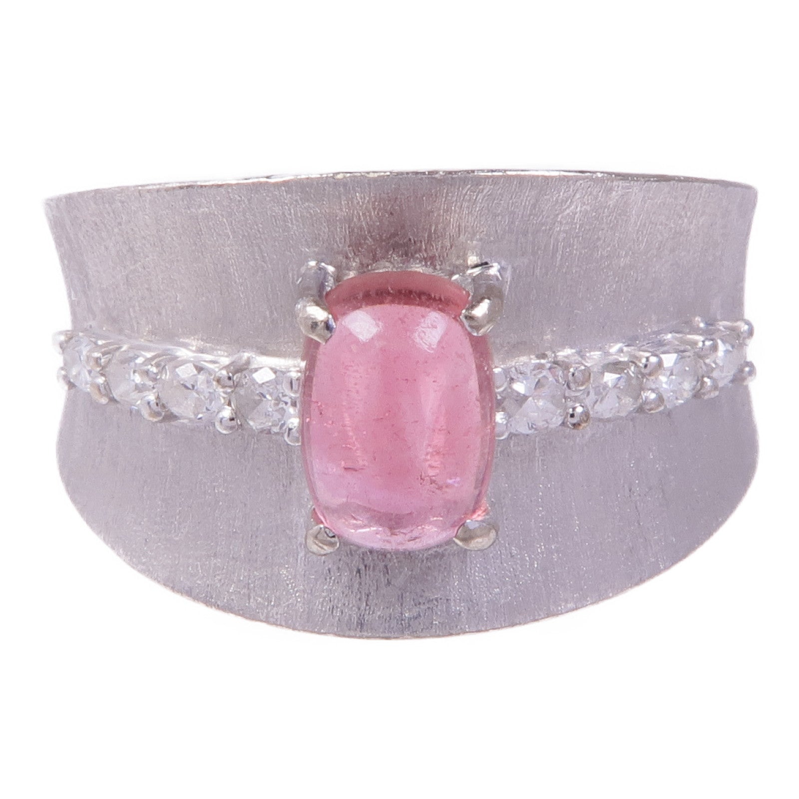 JEWELRY 18K白金Tourmaline Diamond Ring碧玺/鑽石戒指US#7