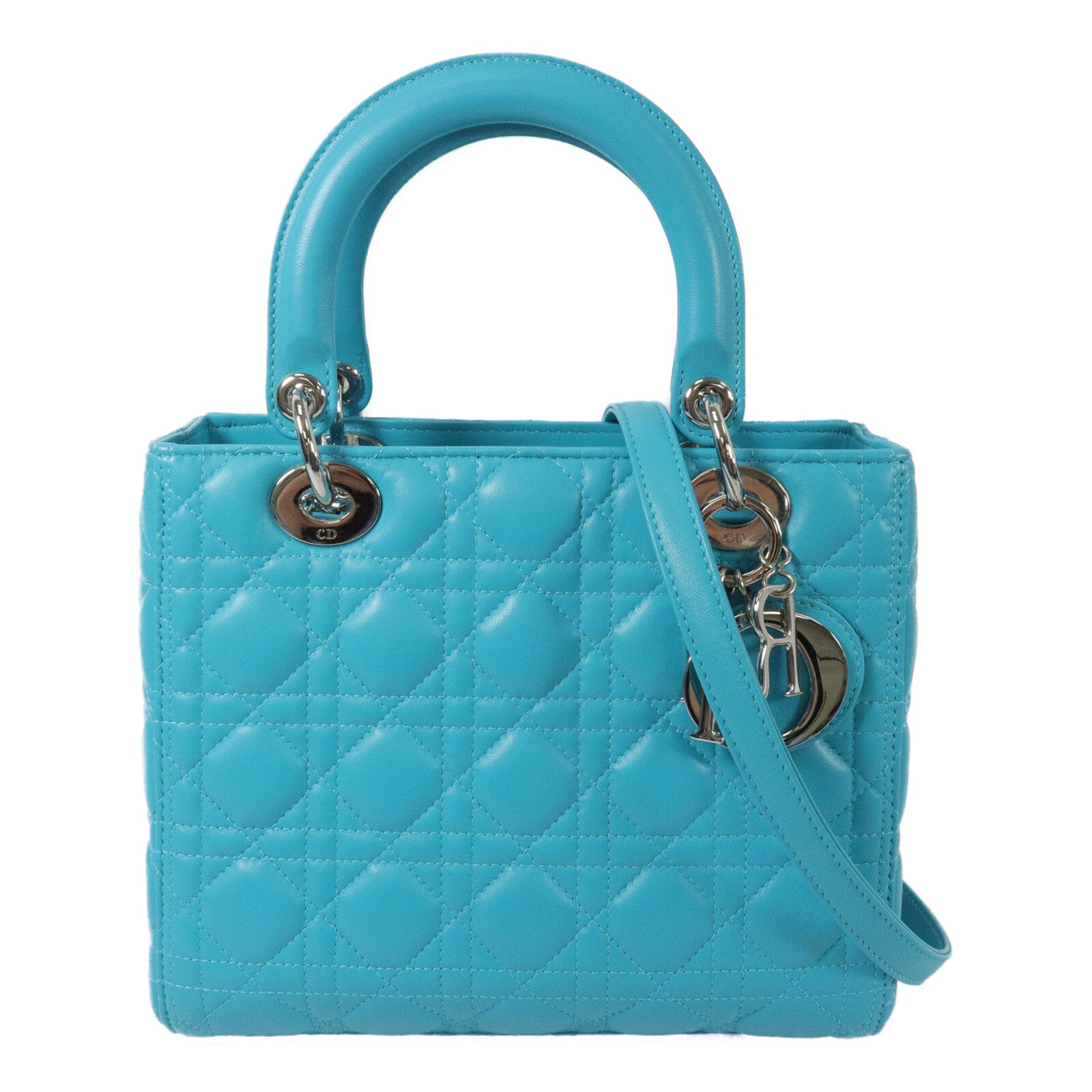 Dior 牛皮皮革Lady Dior Medium手挽肩背兩用袋