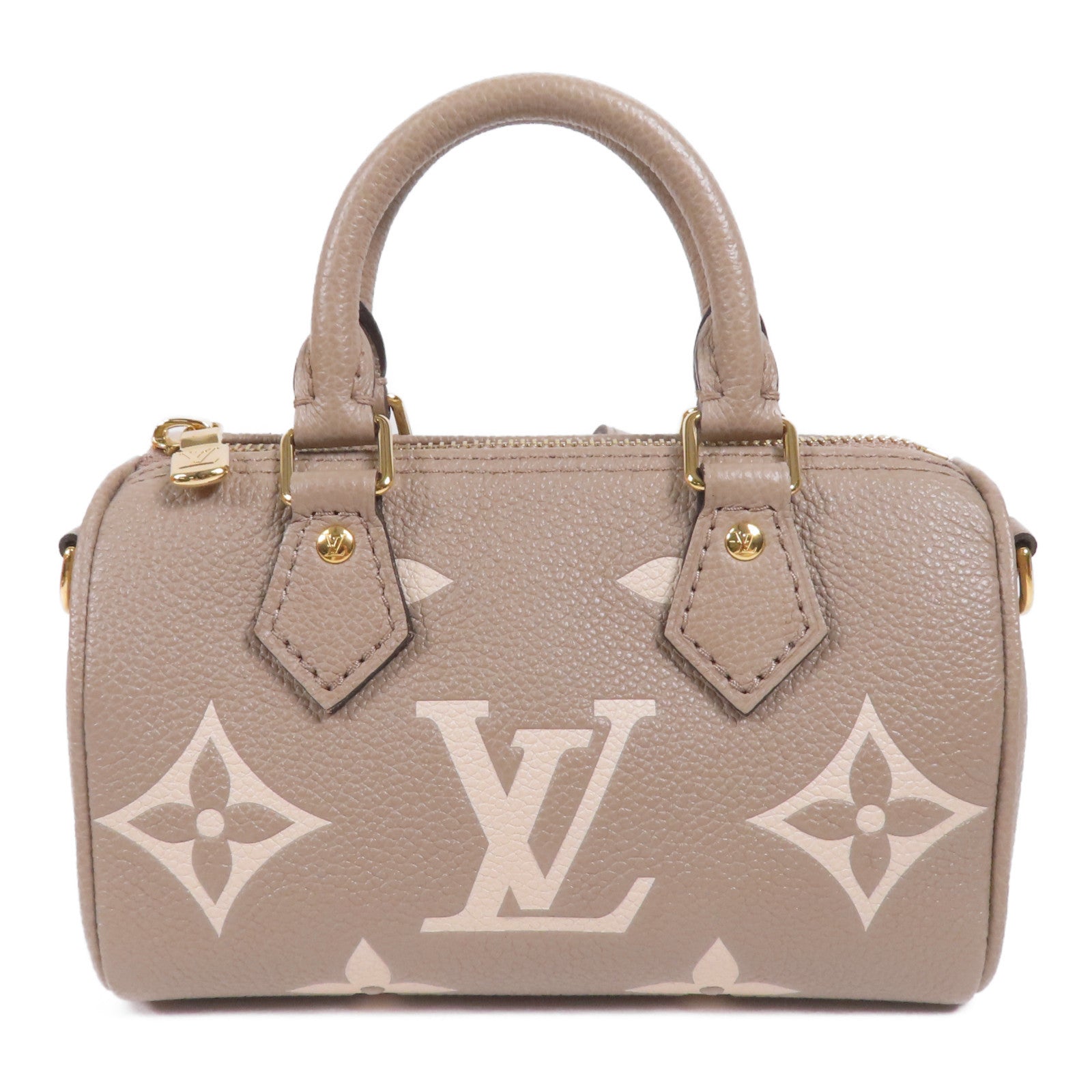 LOUIS VUITTON Monogram Empreinte Nano Speedy Bandouliere金扣手挽肩背兩用袋