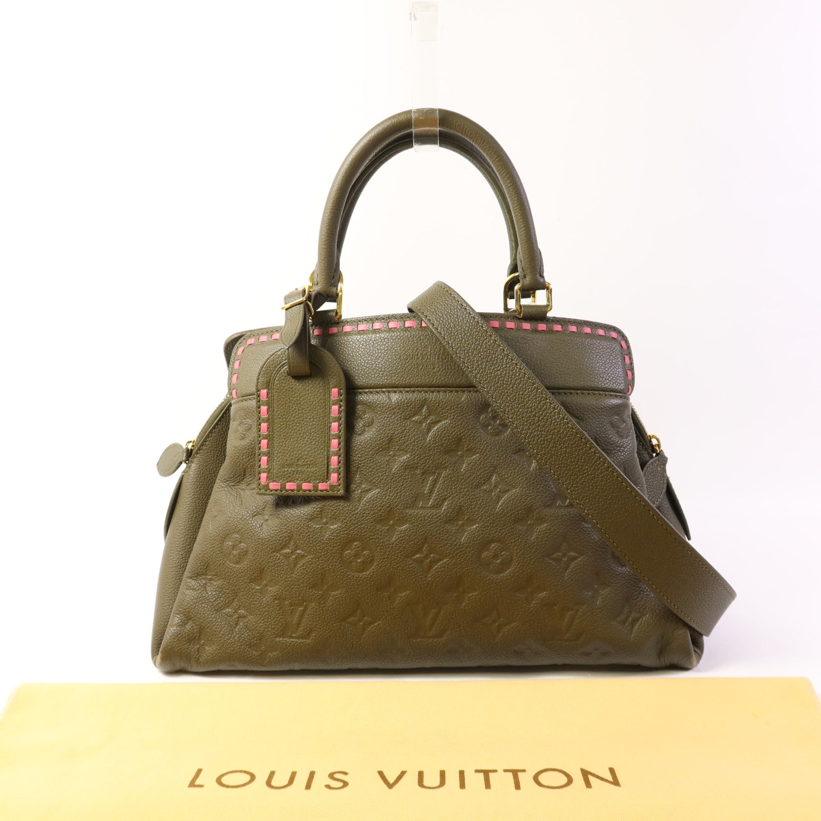 LOUIS VUITTON Monogram Empreinte Vosges MM金扣手挽肩背兩用袋