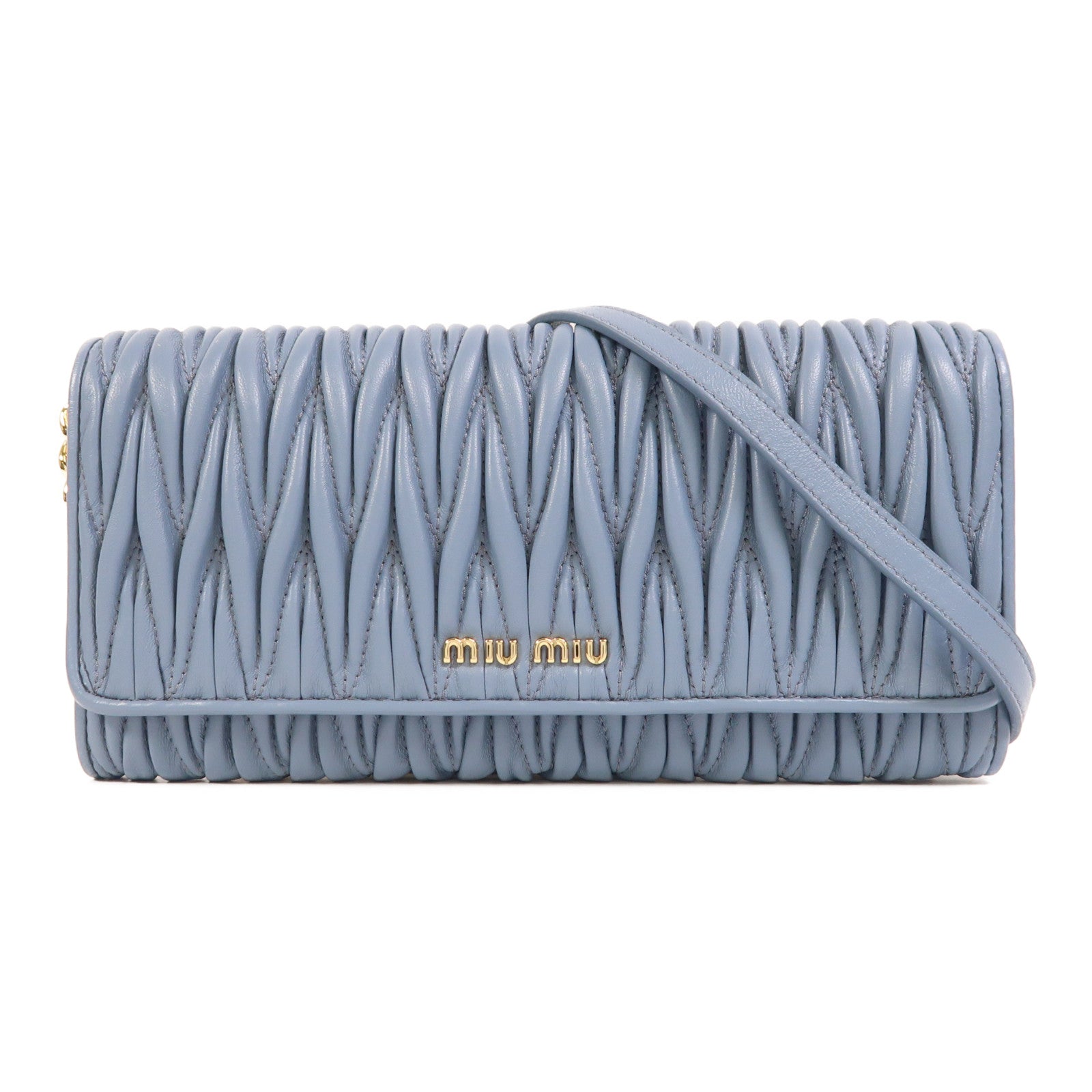 Miu Miu 羊皮皮革Chain Shoulder金扣鏈帶肩背袋