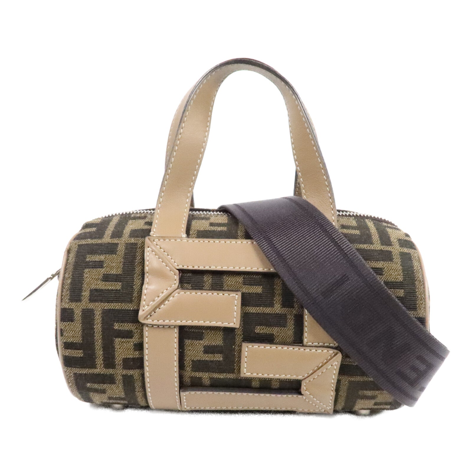 FENDI 帆布Zucca Small Boston手挽肩背兩用袋