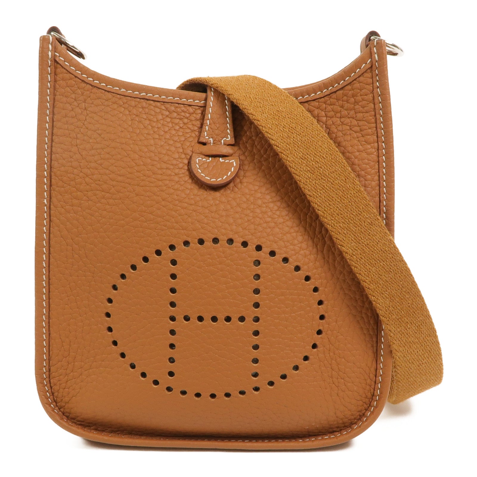 HERMES Clemence皮革Evelyne TPM肩背袋Gold
