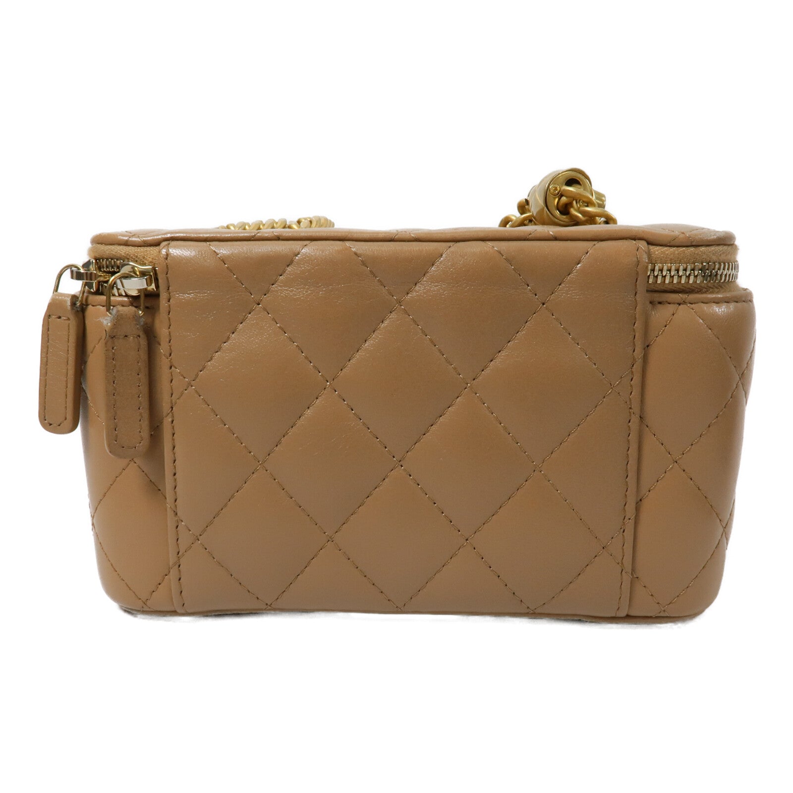 CHANEL 羊皮皮革Vanity Case鏈帶肩背袋