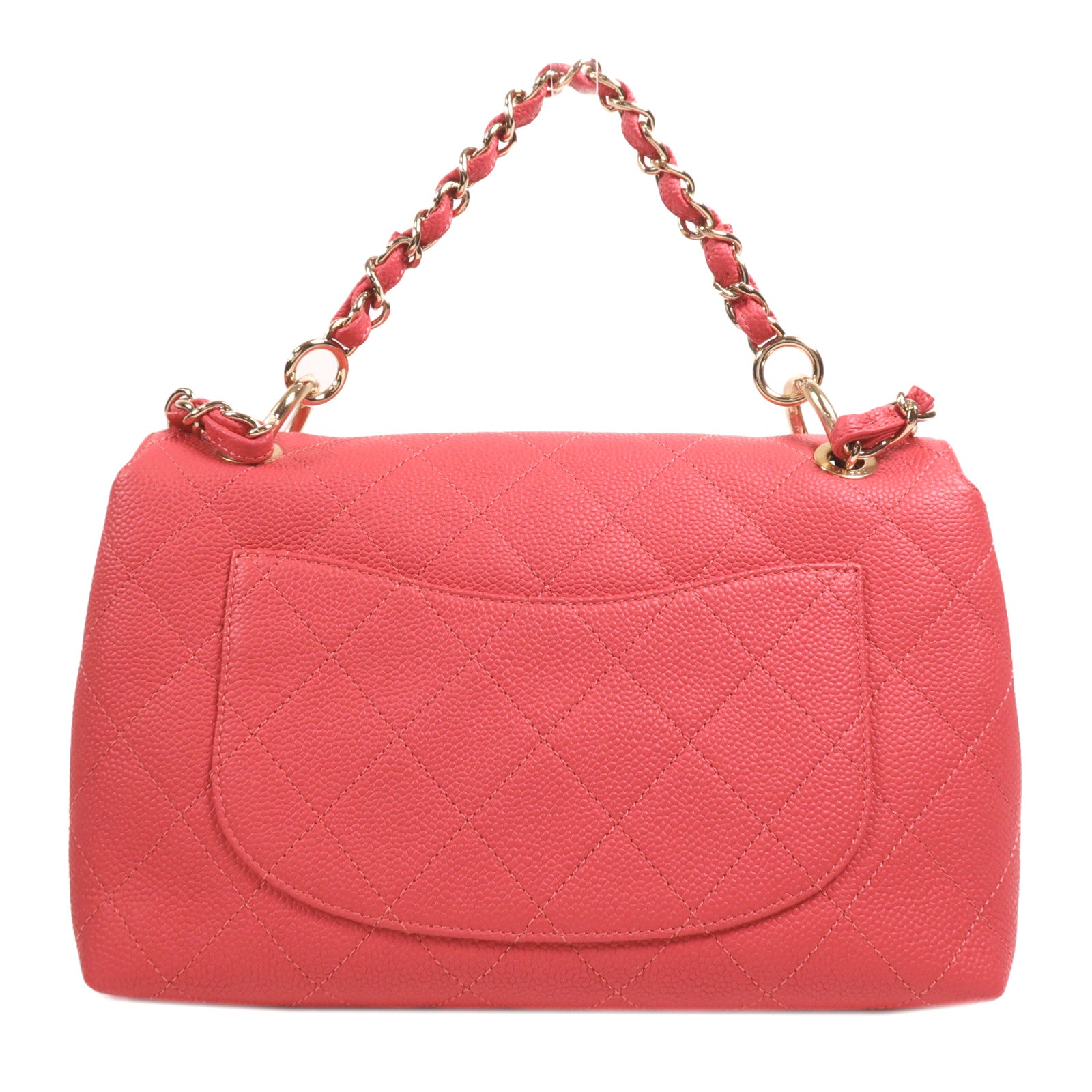 CHANEL 牛皮皮革Chain Shoulder金扣手挽肩背兩用袋