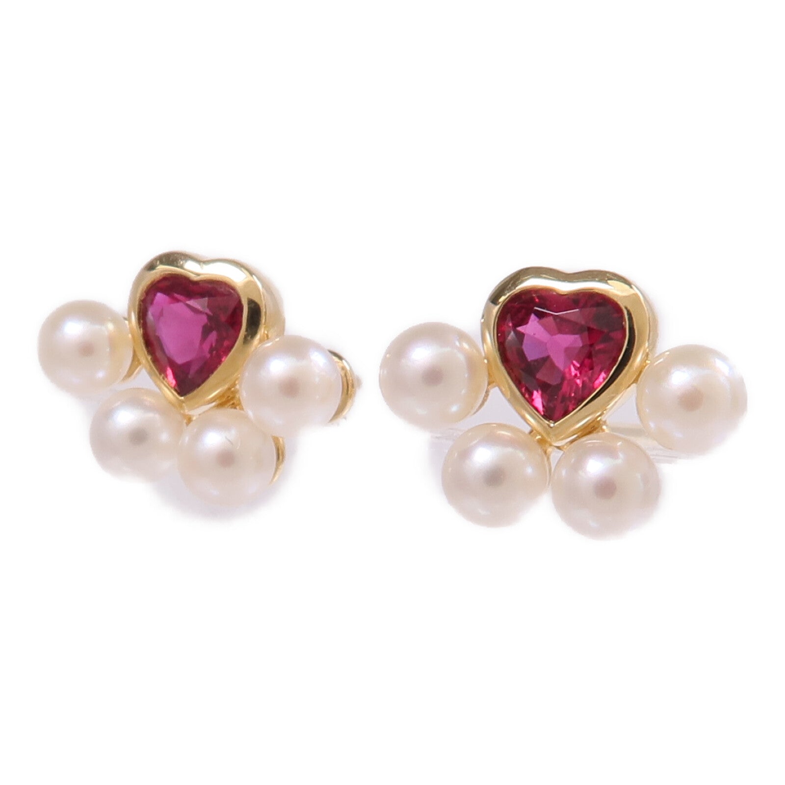 JEWELRY 18K黃金Ruby Pearl Earrings紅寶石/珍珠耳環