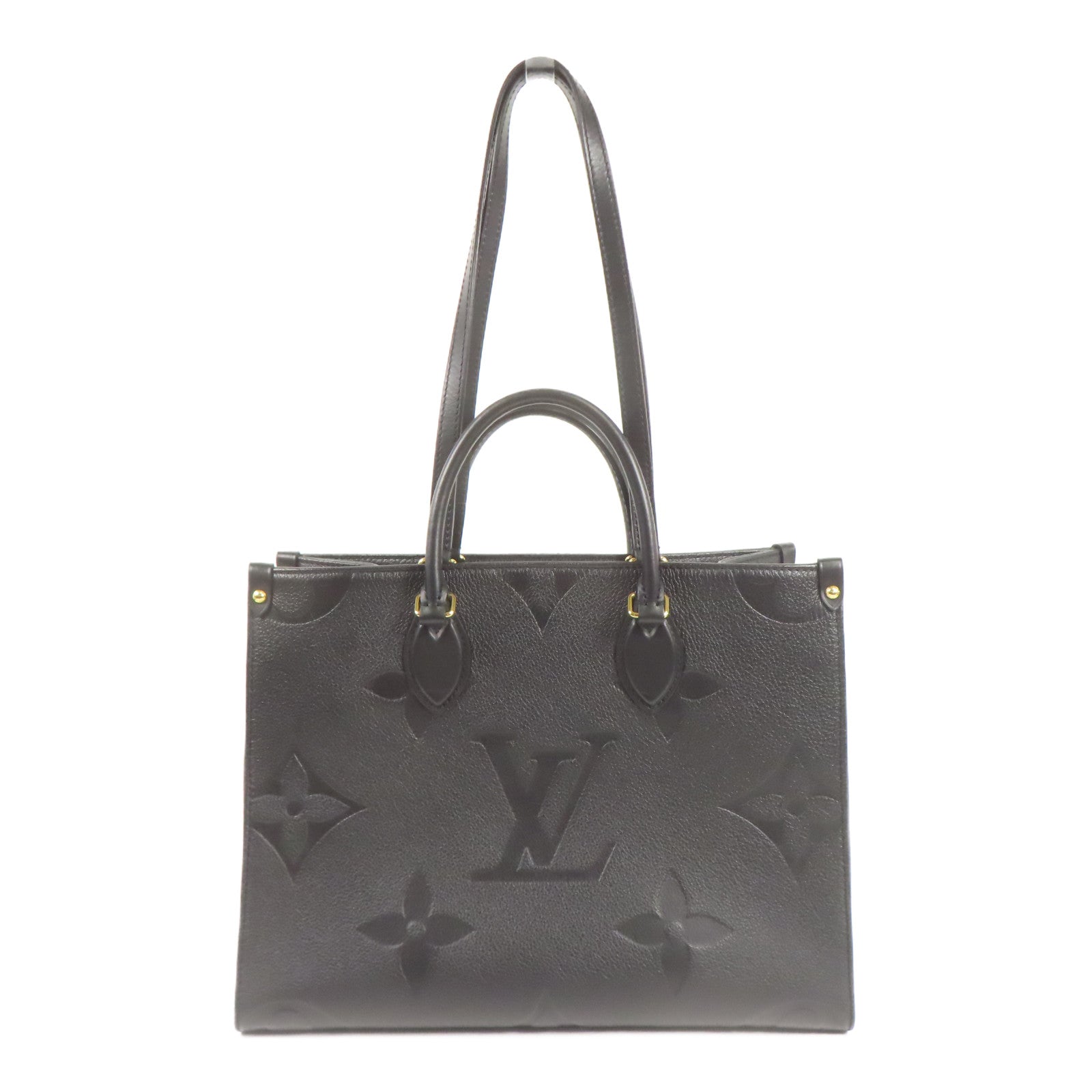 LOUIS VUITTON Monogram Empreinte On The Go MM金扣手挽肩背兩用袋