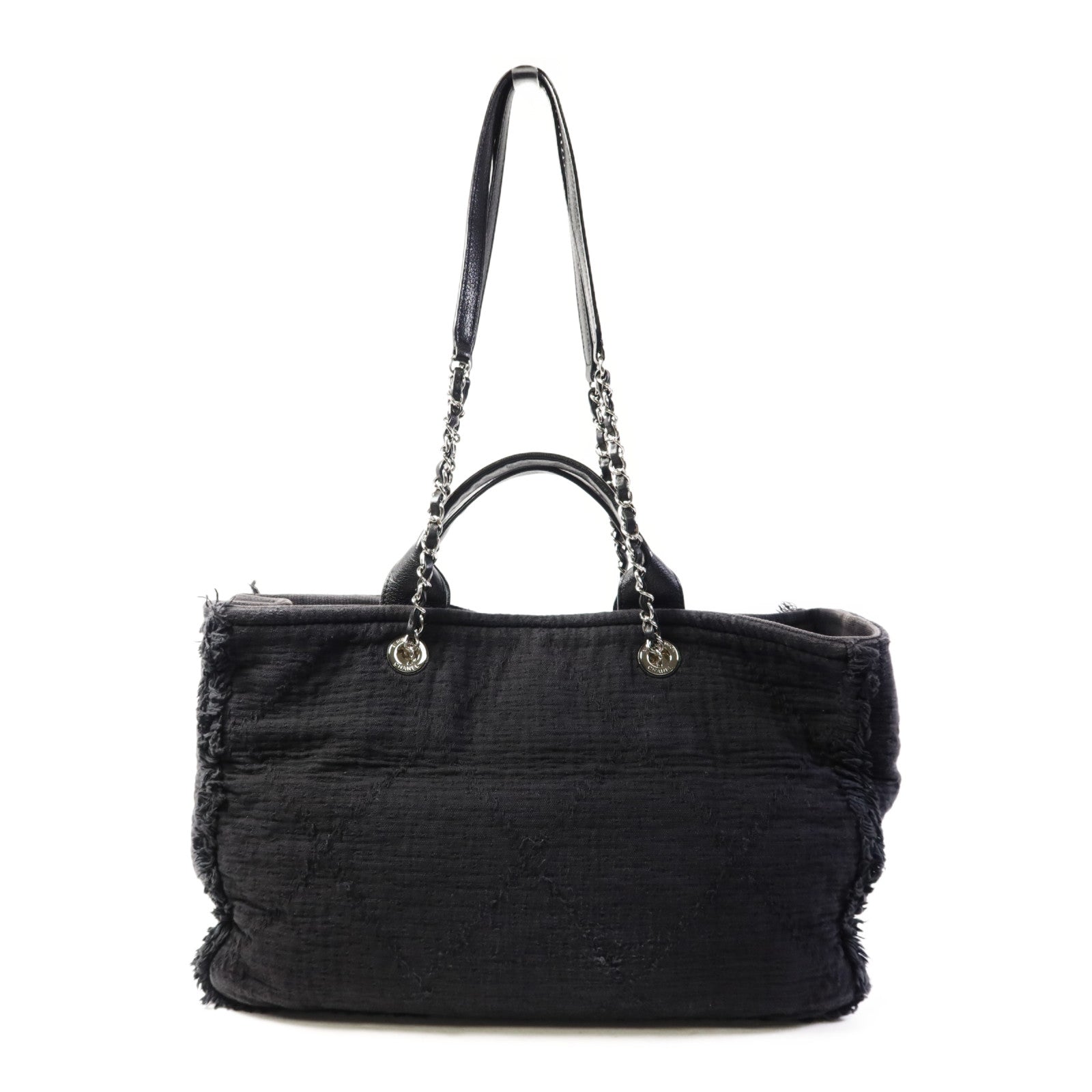 CHANEL 布料2 Way Shoulder Bag銀扣手挽肩背兩用袋