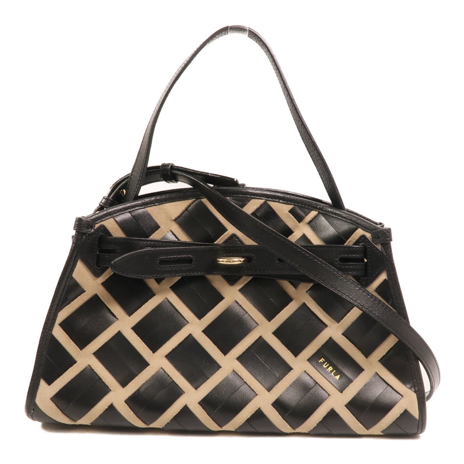 Furla 牛皮皮革Shoulder Bag金扣肩背袋