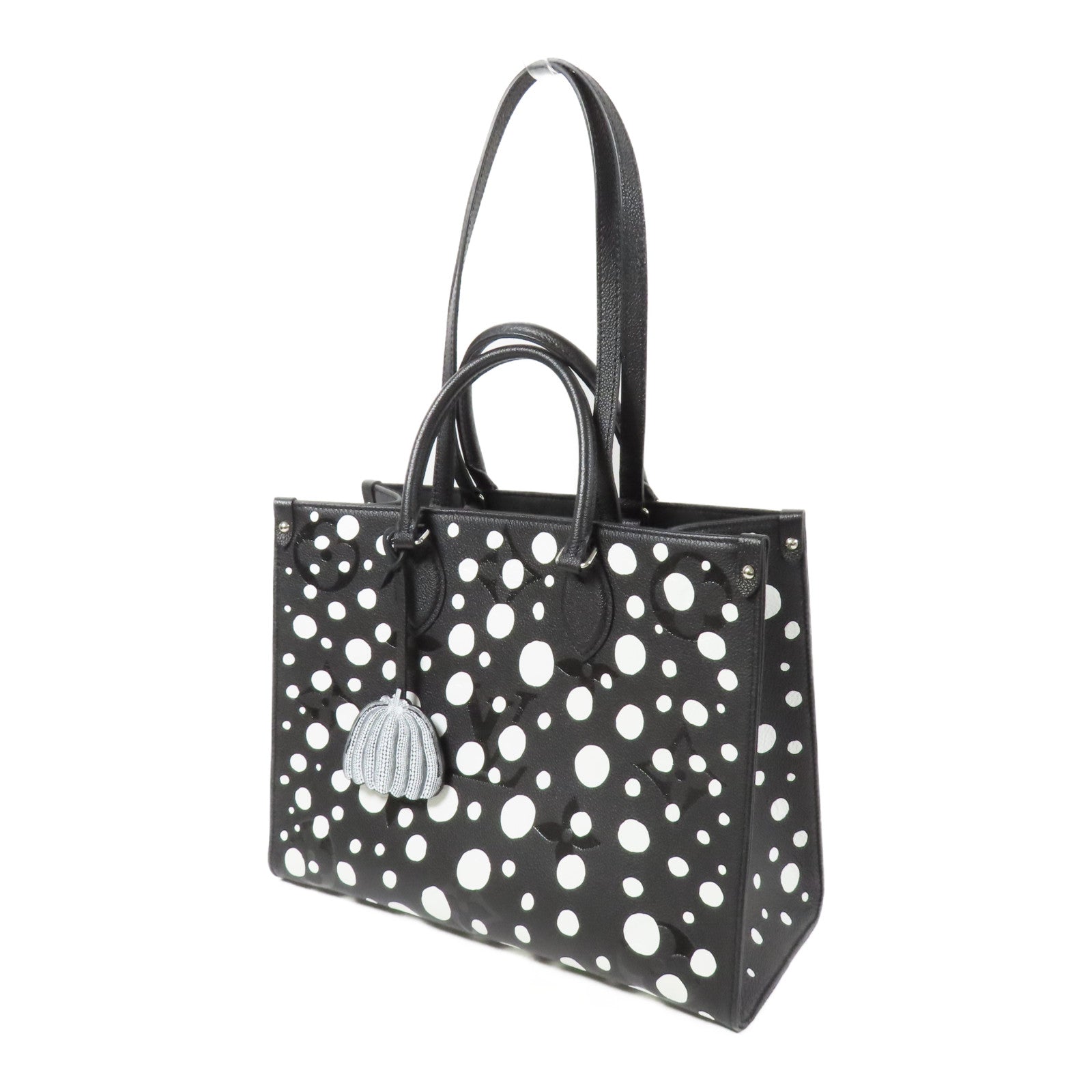 LOUIS VUITTON Embossed On The Go MM銀扣手挽肩背兩用袋