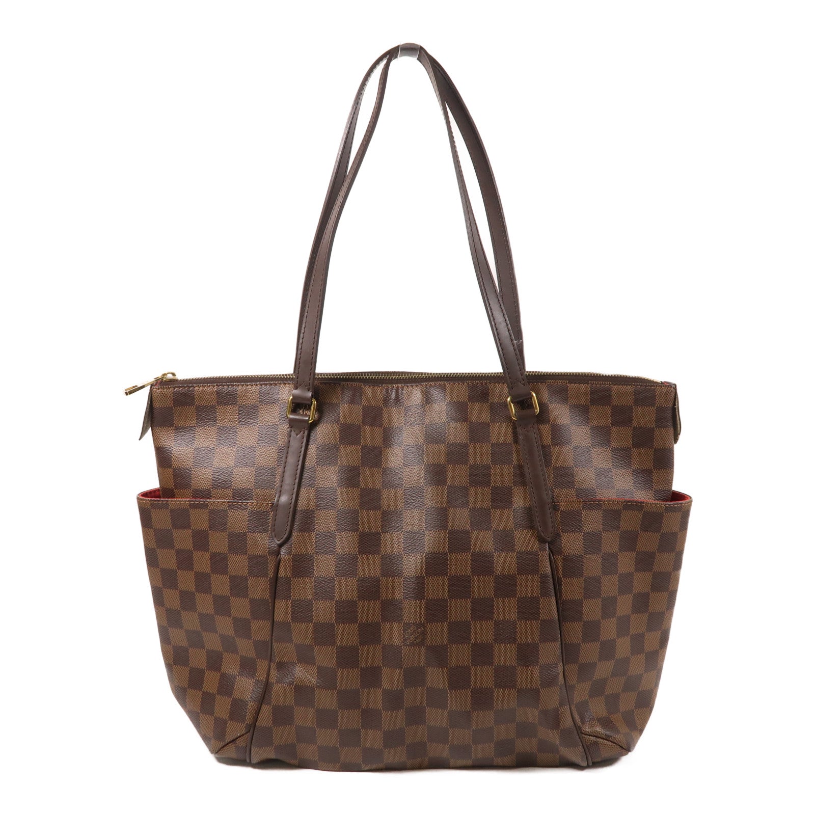 LOUIS VUITTON Damier Ebene Totally MM金扣肩背袋