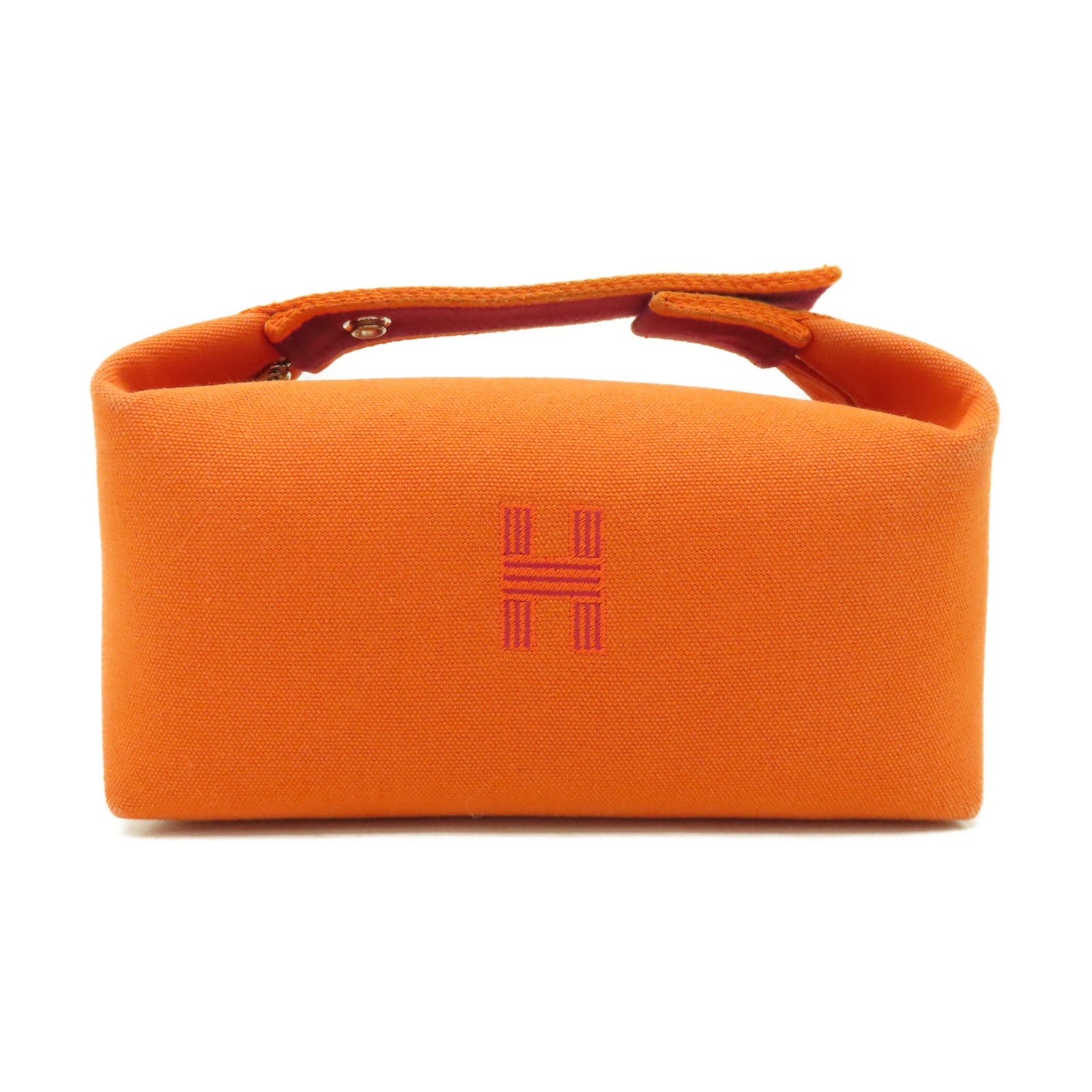 HERMES 【清倉大減價】帆布Bride-a-Brac Small銀扣手挽袋橙色– Brand