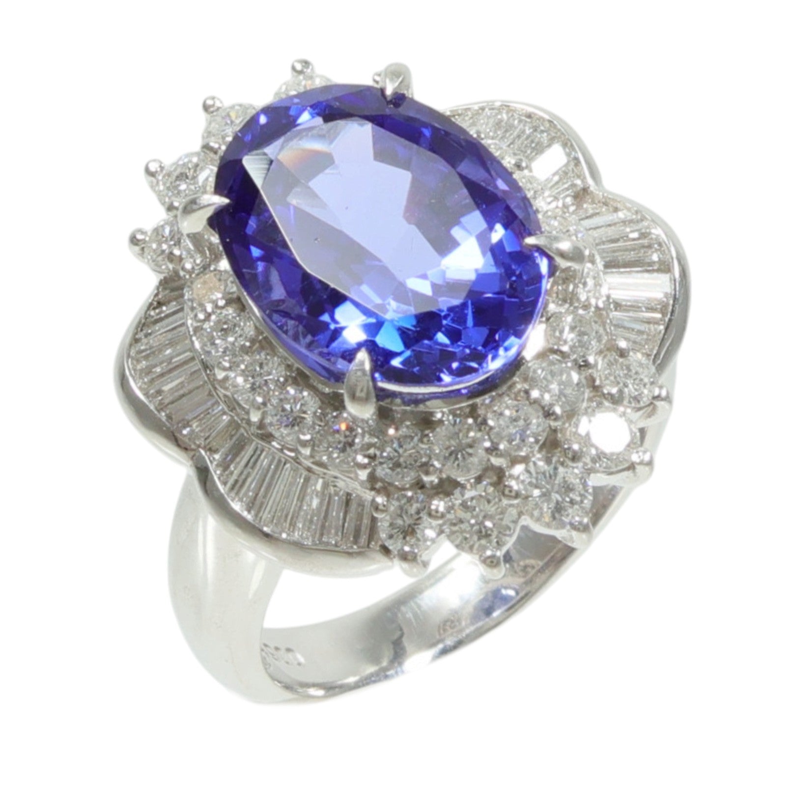 JEWELRY PT900鉑金Tanzanite Diamond Ring坦桑石/鑽石戒指