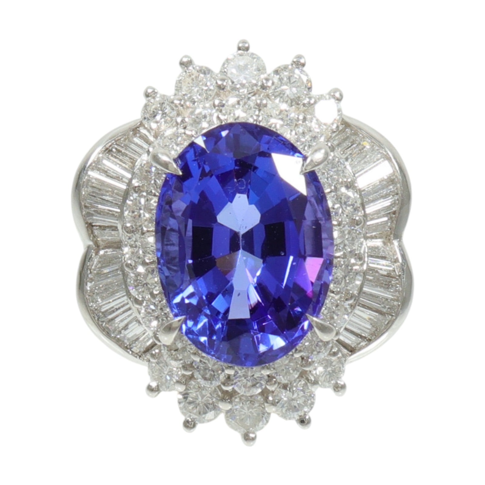 JEWELRY PT900鉑金Tanzanite Diamond Ring坦桑石/鑽石戒指