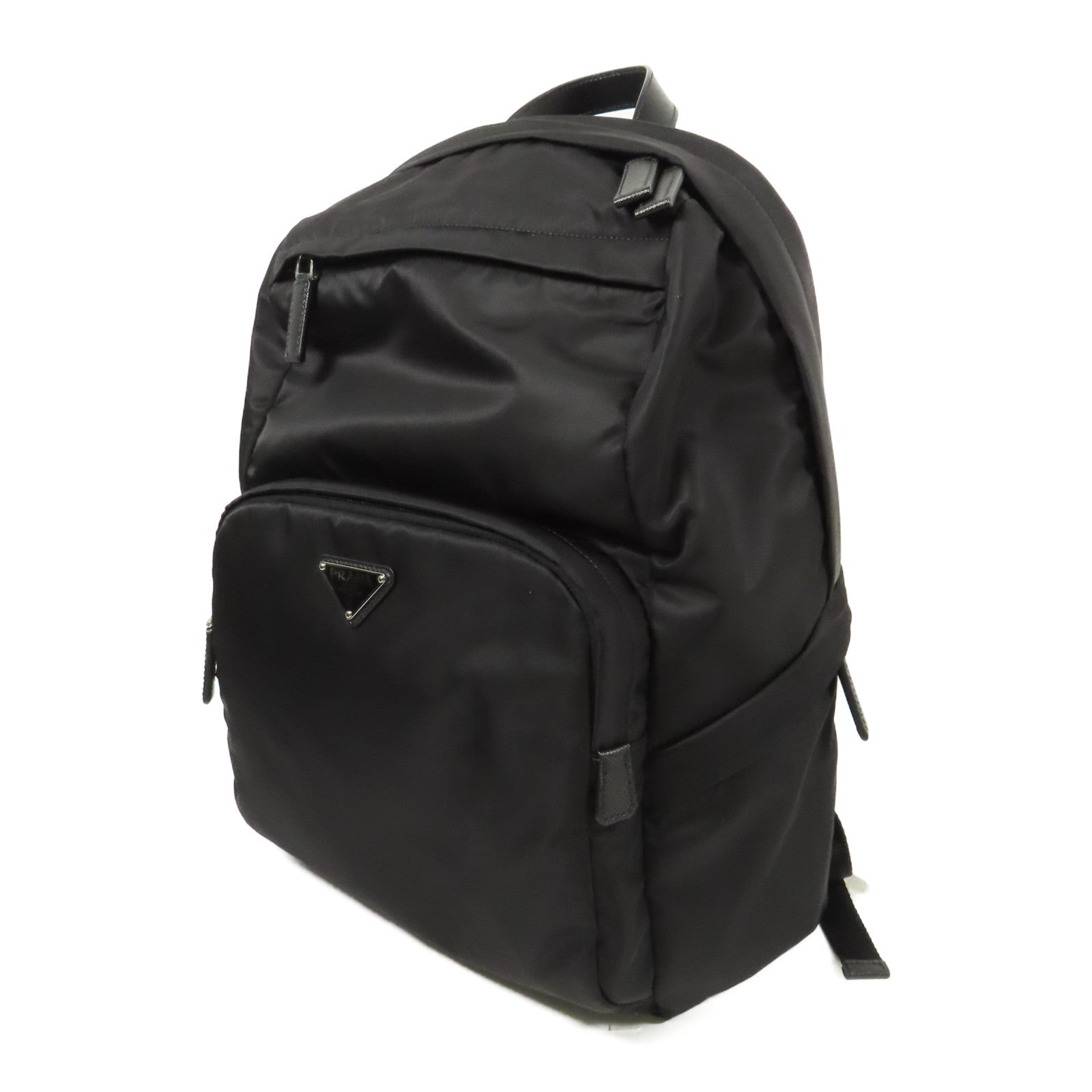 PRADA SHW Re-Nylon Saffiano Leather Backpack 2VZ104 2DMG F0002 Black 6863