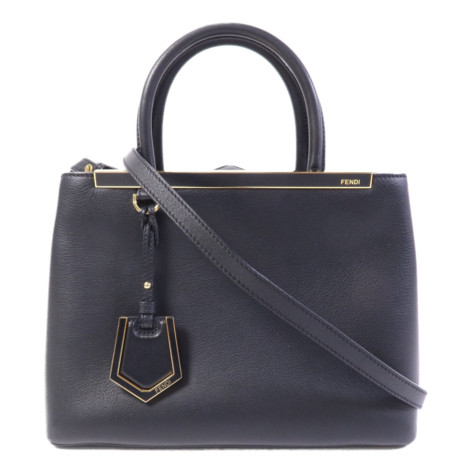 FENDI 牛皮皮革2 Jours金扣手挽肩背兩用袋