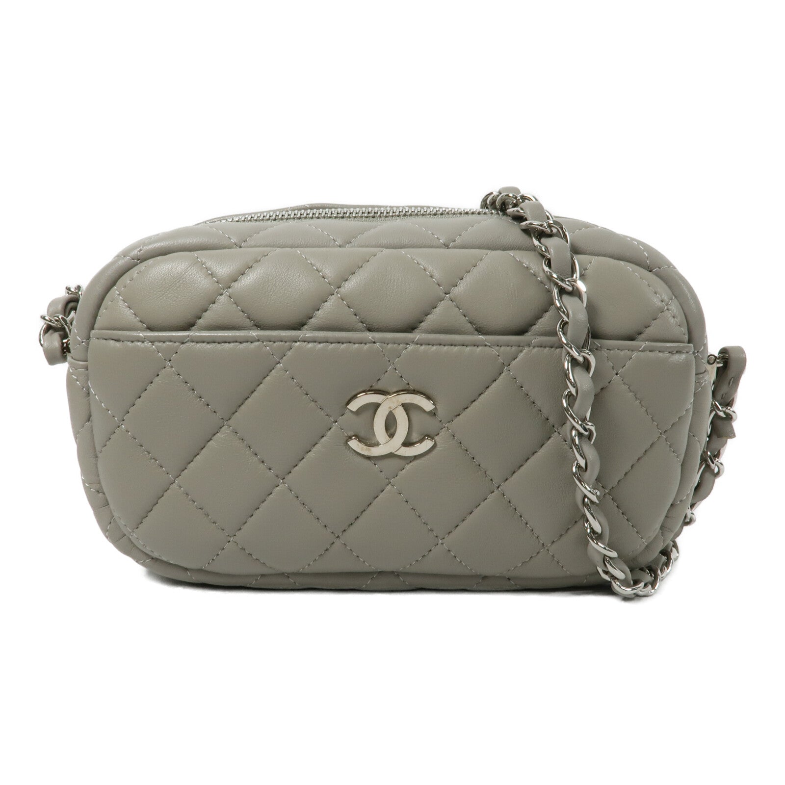 CHANEL 羊皮皮革Camera Bag鏈帶肩背袋
