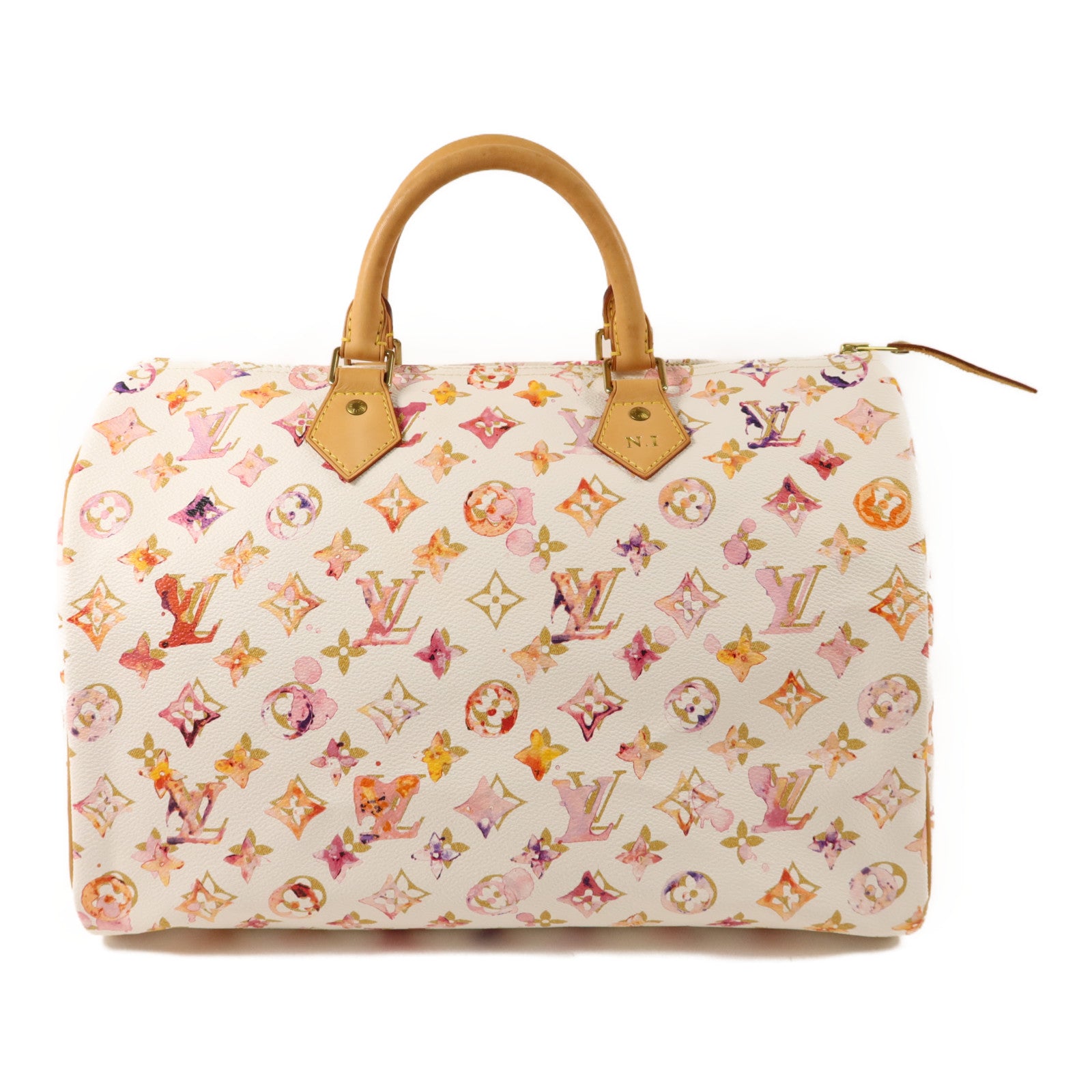 LOUIS VUITTON Monogram Watercolor Speedy 35金扣手挽袋