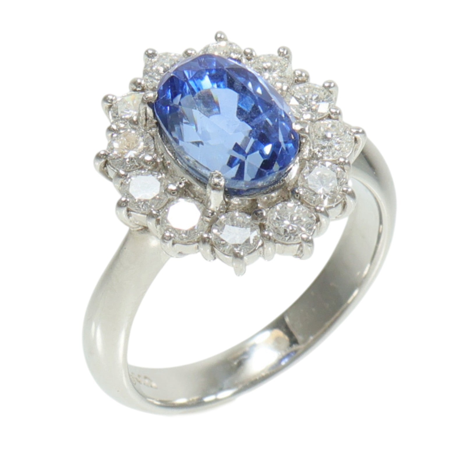 JEWELRY PT900鉑金Sapphire Diamond Ring藍寶石/鑽石戒指