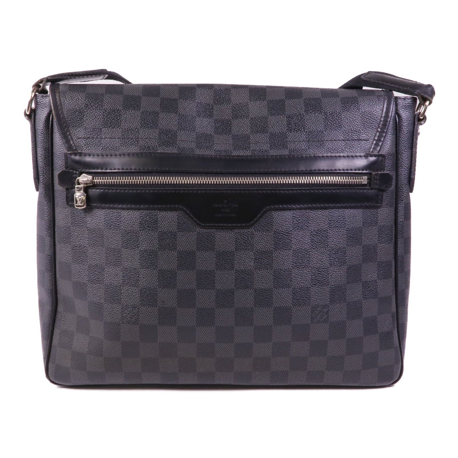 LOUIS VUITTON Damier Graghite Daniel MM銀扣肩背袋