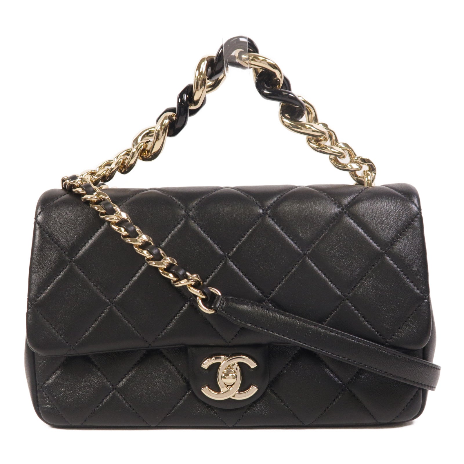 CHANEL 羊皮皮革2 Way Shoulder手挽肩背兩用袋