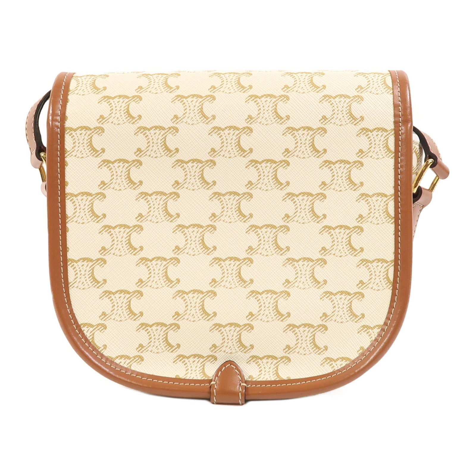 CELINE 塗層帆布Folco Medium金扣肩背袋