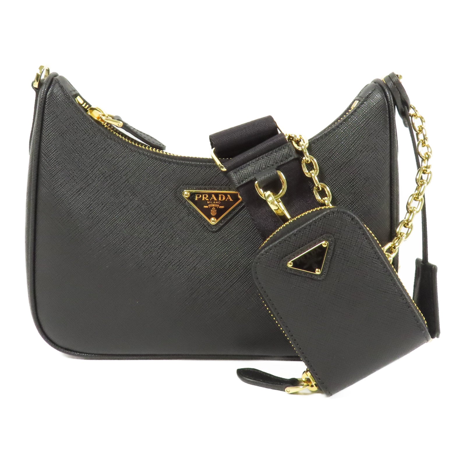 PRADA Saffiano皮革Re-Edition 2005金扣肩背袋