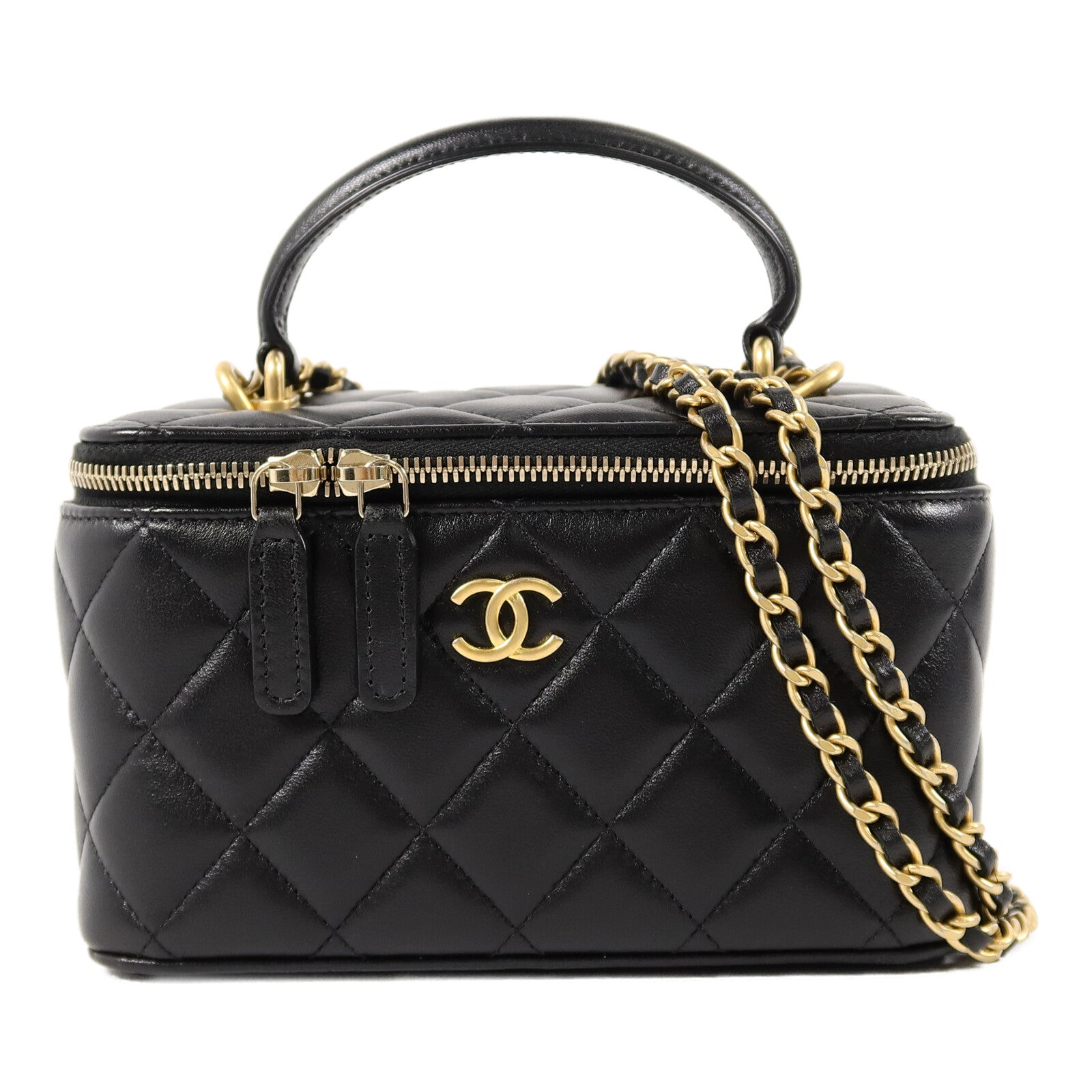 CHANEL 羊皮皮革Top Handle Vanity Case手挽肩背兩用袋