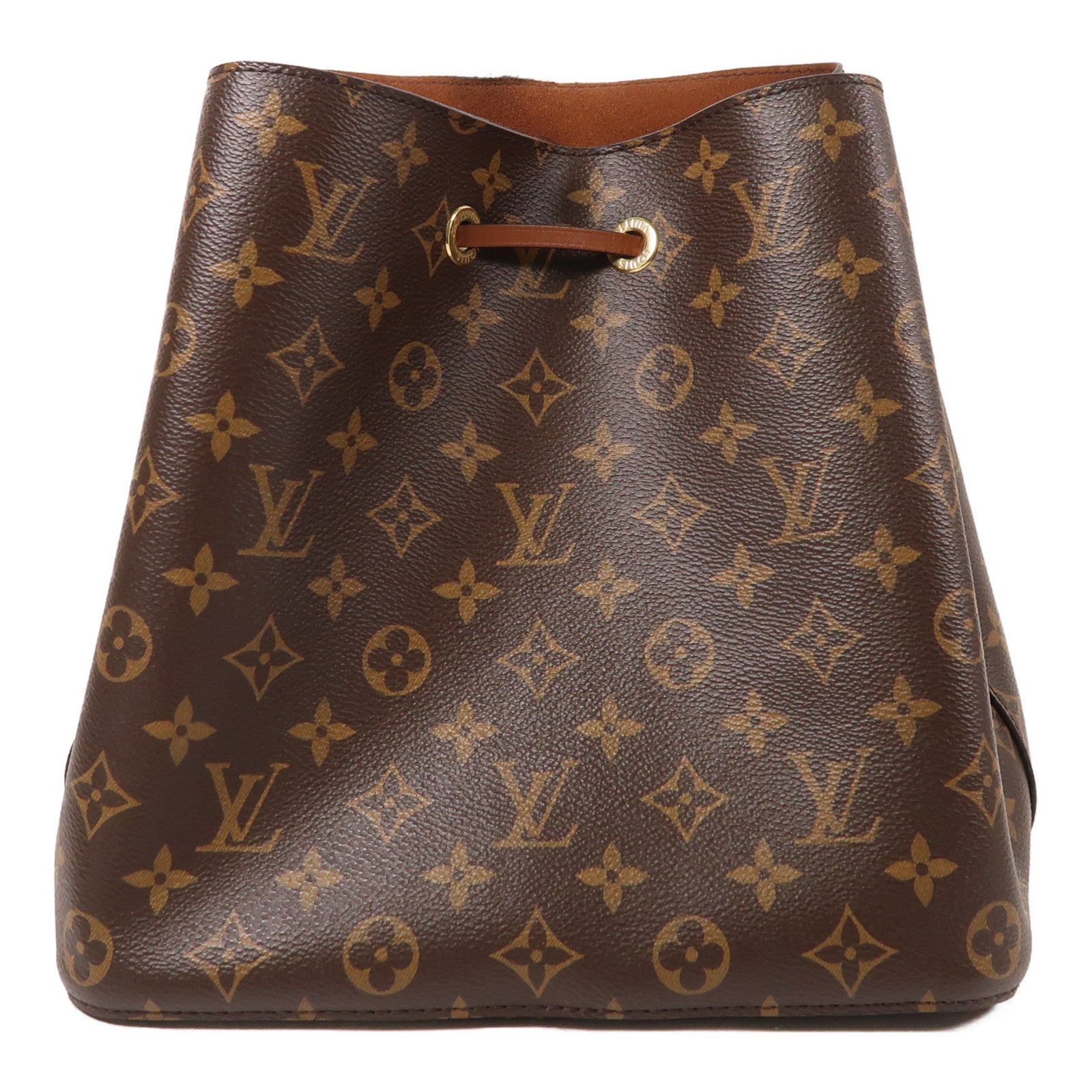 LOUIS VUITTON Monogram NeoNoe MM金扣肩背袋棕色