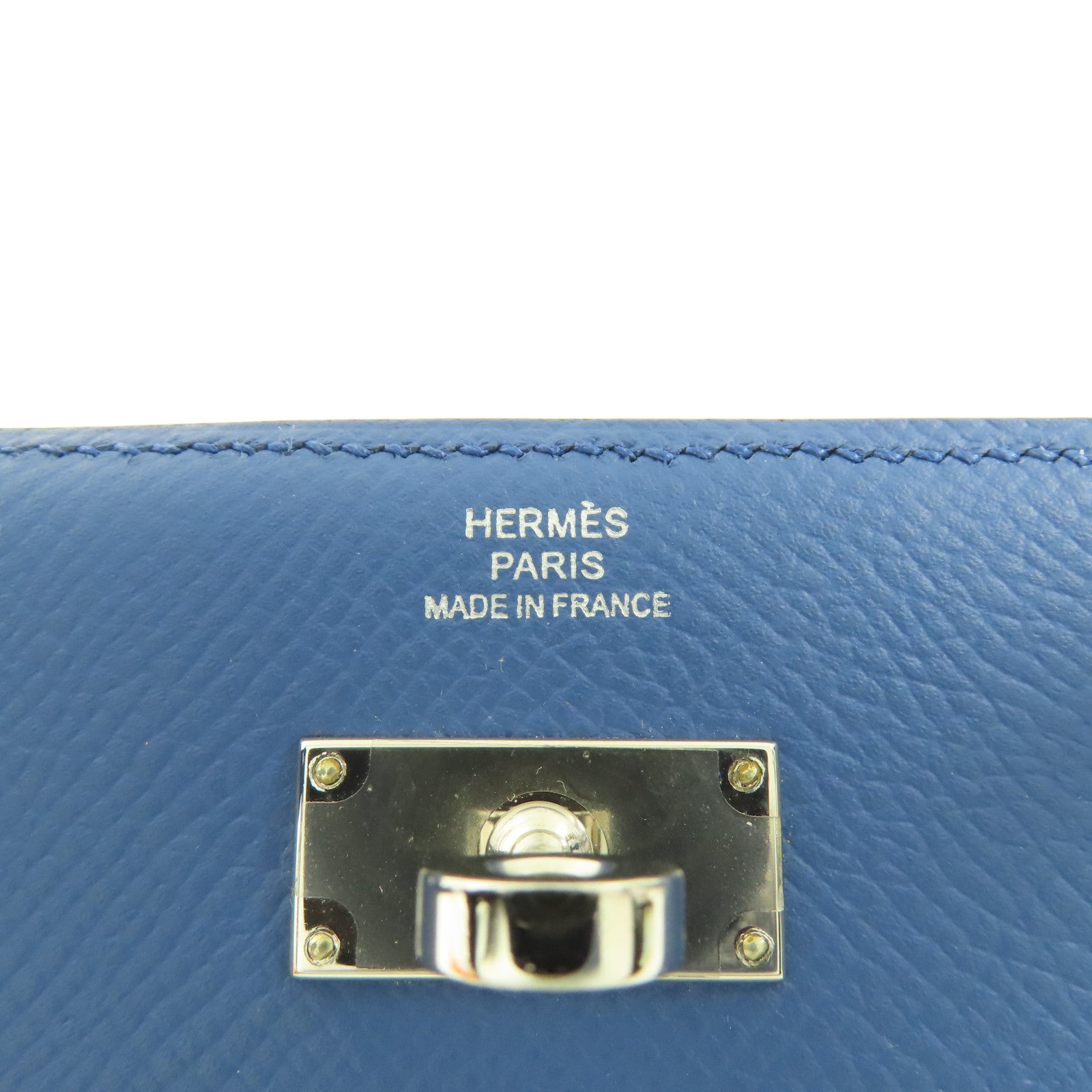 HERMES (PRICE DOWN) PHW Kelly Short Wallet Epsom Leather 7E Bleu Brighton