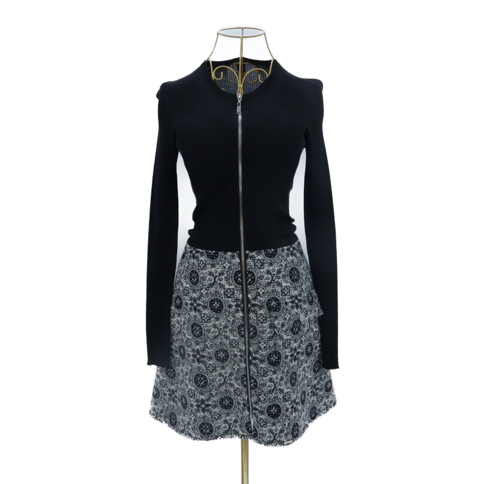 LOUIS VUITTON Wool/Silk Monogram Dress連身裙