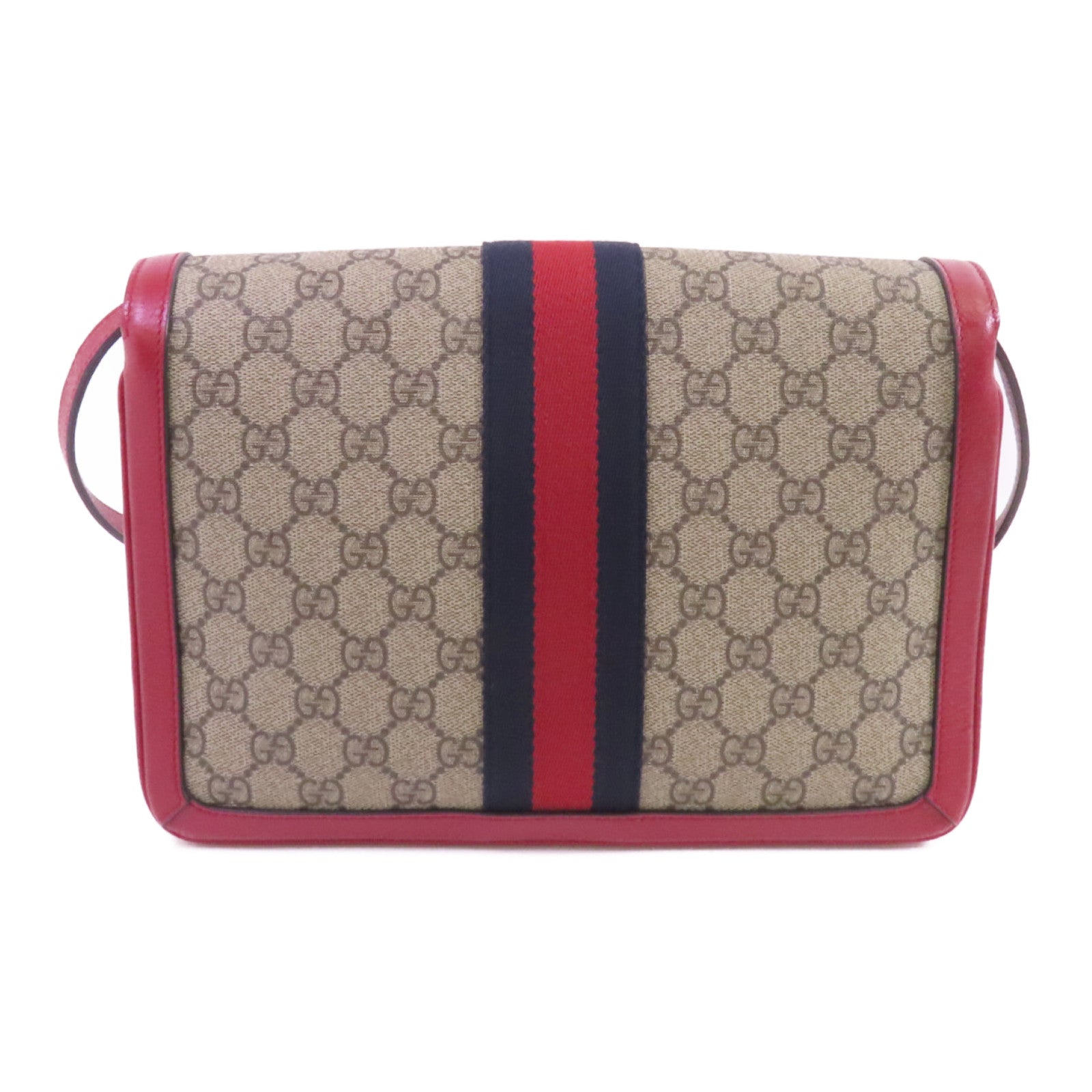 GUCCI 【激減優惠】塗層帆布GG Supreme Queen Margaret Medium金扣鏈帶肩背袋