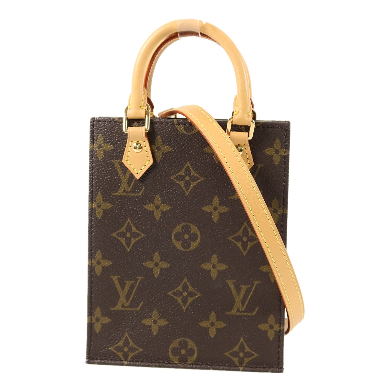 LOUIS VUITTON Monogram Petit Sac Plat手挽肩背兩用袋Monogram Petit Sac Plat手挽肩背兩用袋