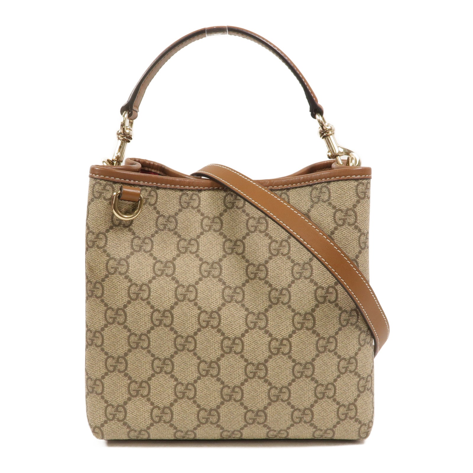 GUCCI 帆布GG Emblem Small Bucket手挽肩背兩用袋
