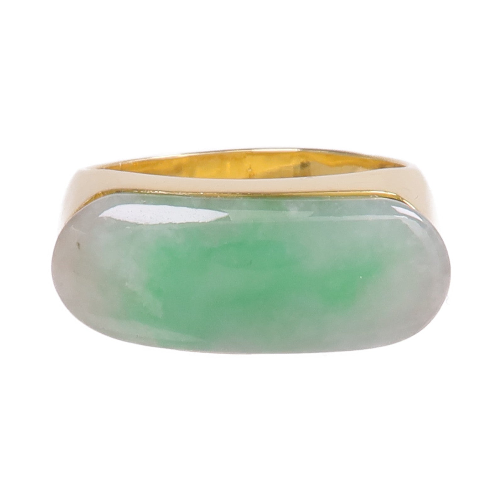 JEWELRY 18K黃金Jade Ring翡翠戒指US#8