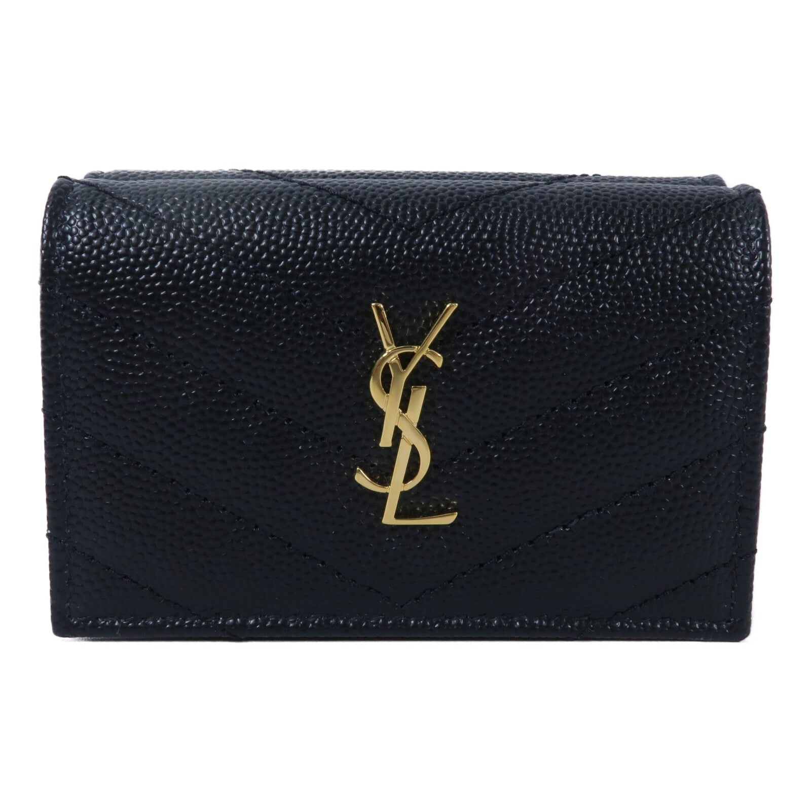 SAINT LAURENT 牛皮皮革Cassandre Matelasse Origami Tiny Wallet銀包