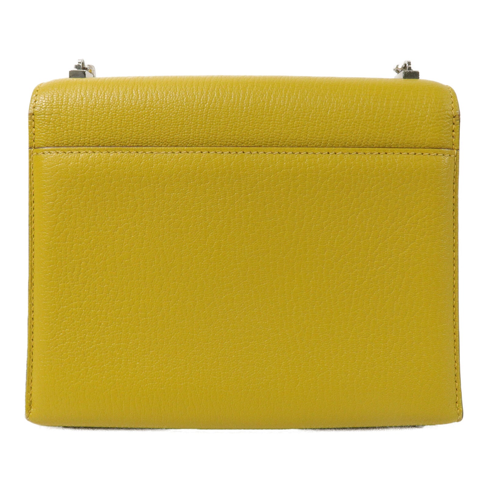 HERMES Chevre皮革Verrou Mini鏈帶肩背袋Jaune Ambre