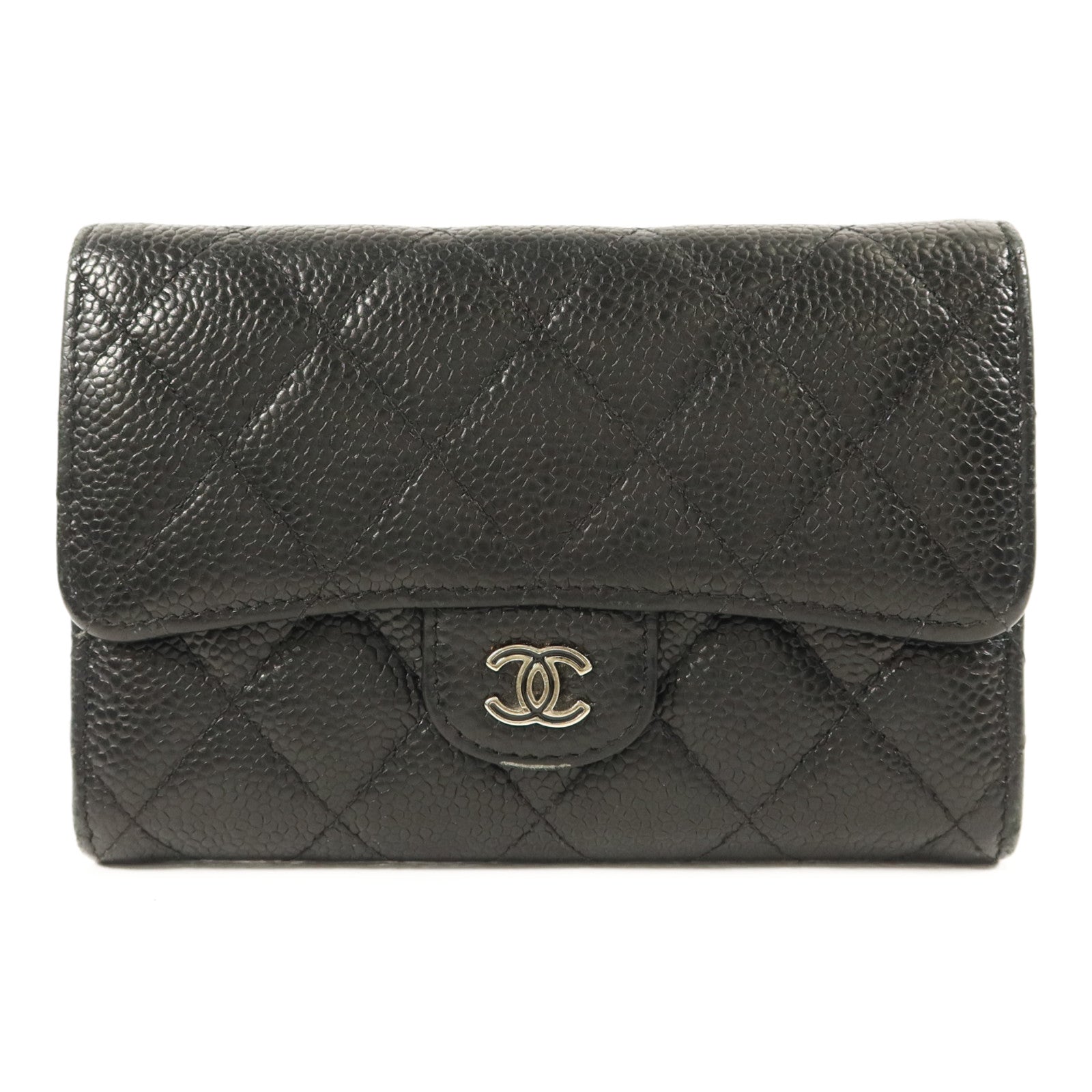 CHANEL 牛皮皮革Wallet銀扣錢包