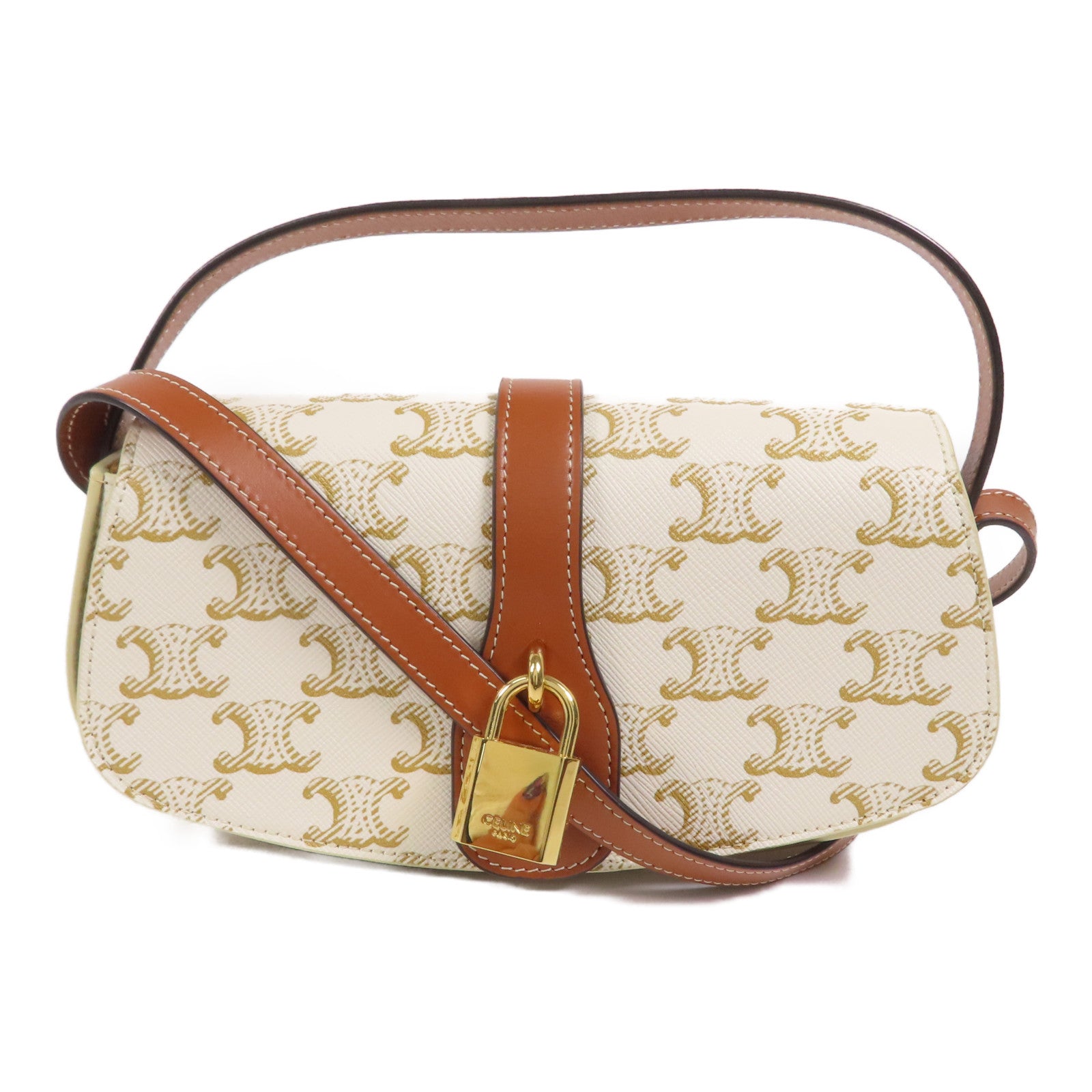 CELINE 塗層帆布Tabou Bag金扣手挽肩背兩用袋