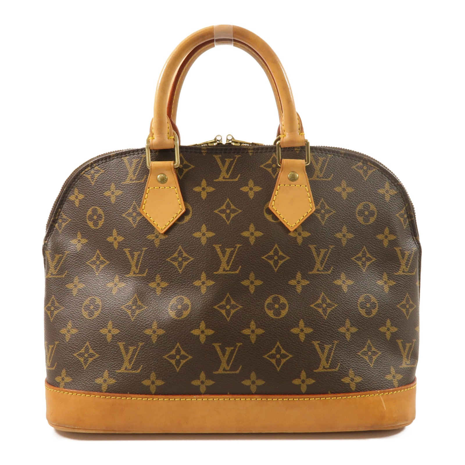 LOUIS VUITTON Monogram Alma PM金扣手挽袋棕色