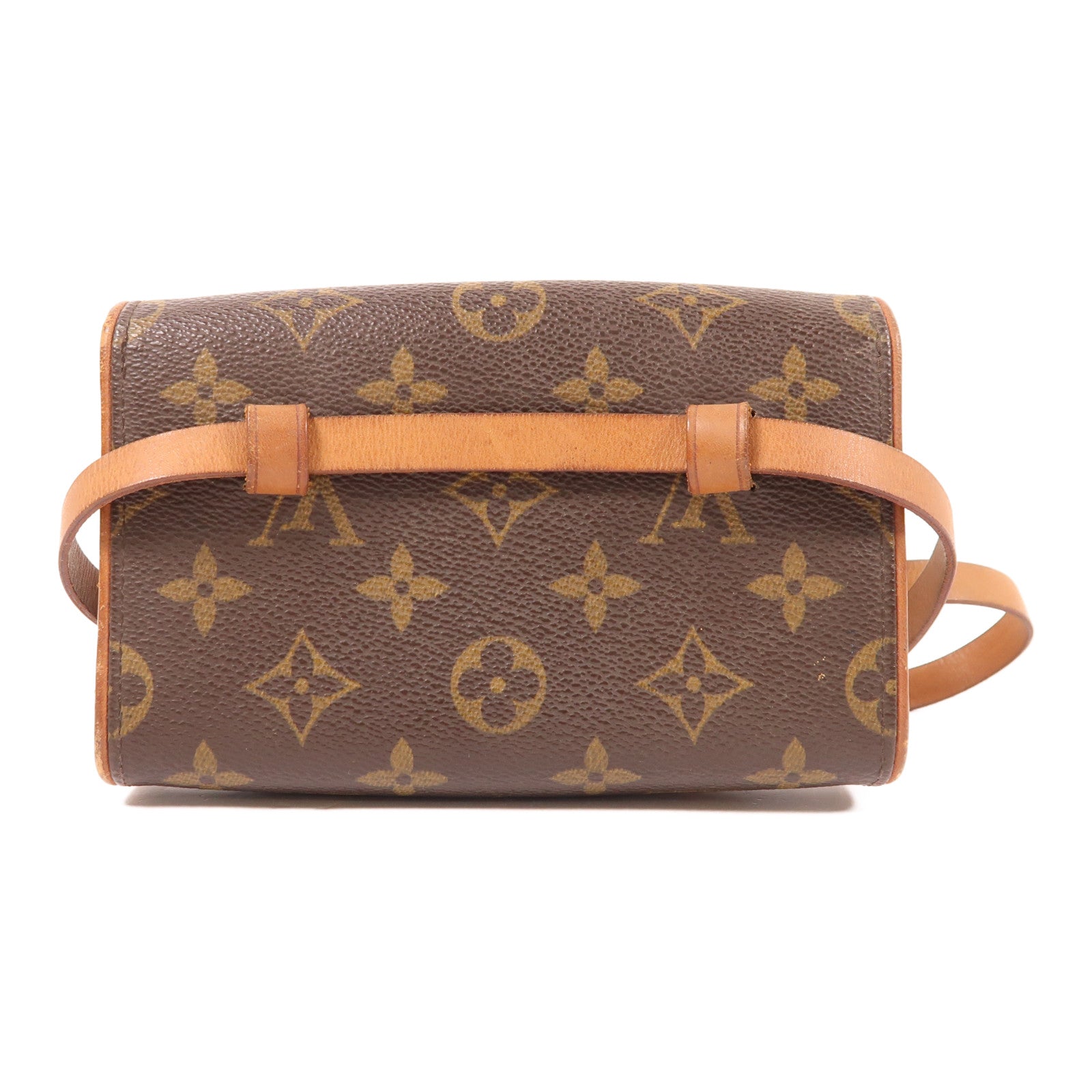 LOUIS VUITTON Monogram Pochette Florentine金扣腰包棕色
