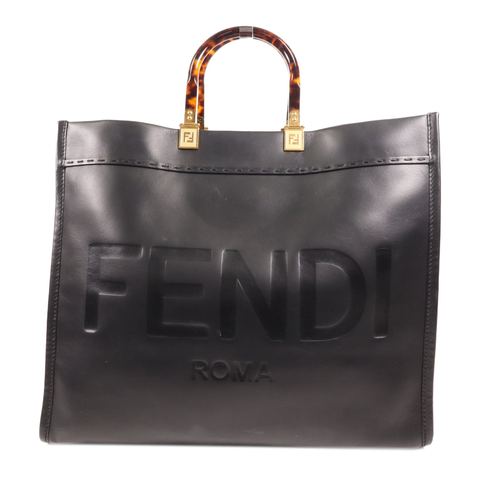 FENDI 牛皮皮革Sunshine Large金扣手挽袋